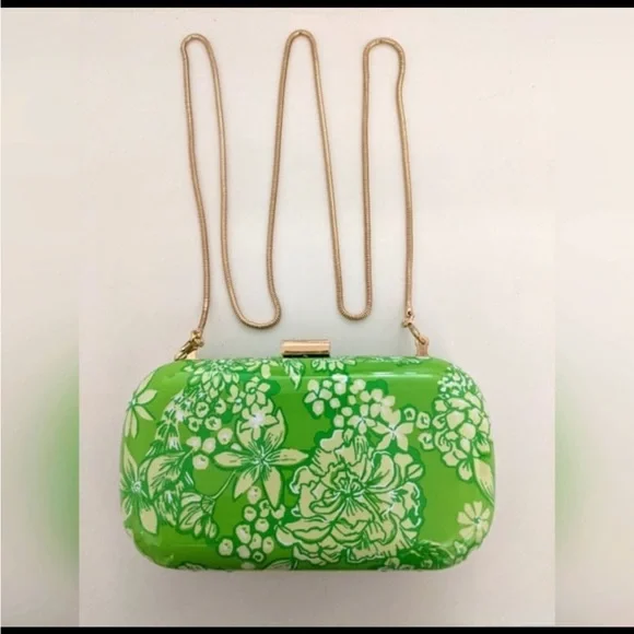 NEW LILLY PULITZER Purse Crossbody Limeade It’s a Spring Thing Clutch. - Picture 2 of 16